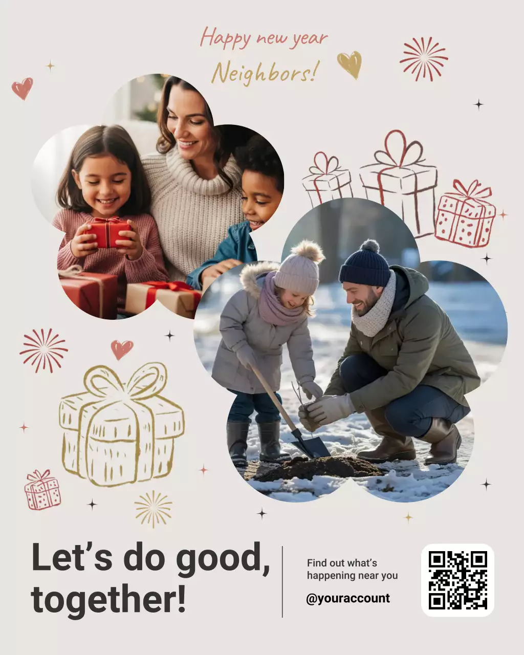 Unggahan Instagram Promosi Komunitas Modern Berwarna Krem