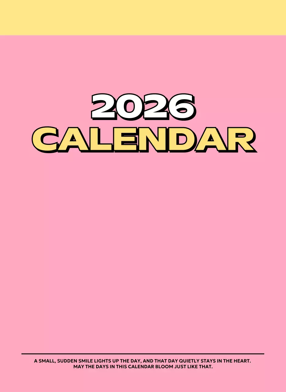 다양한 레트로 일러스트가 있는 화려한 캘린더 달력