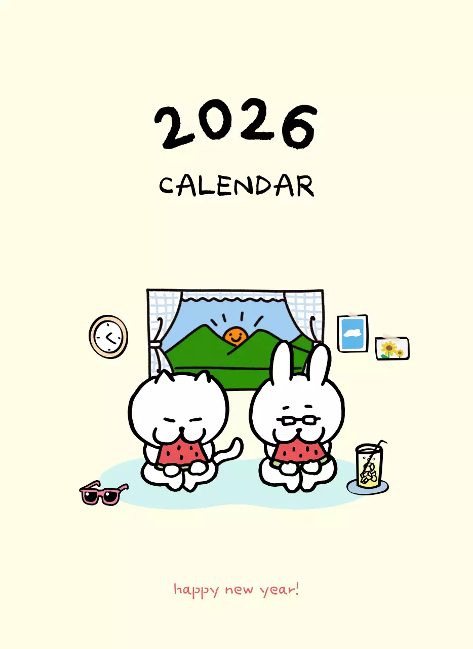 아이보리 아기자기한 일상 달력