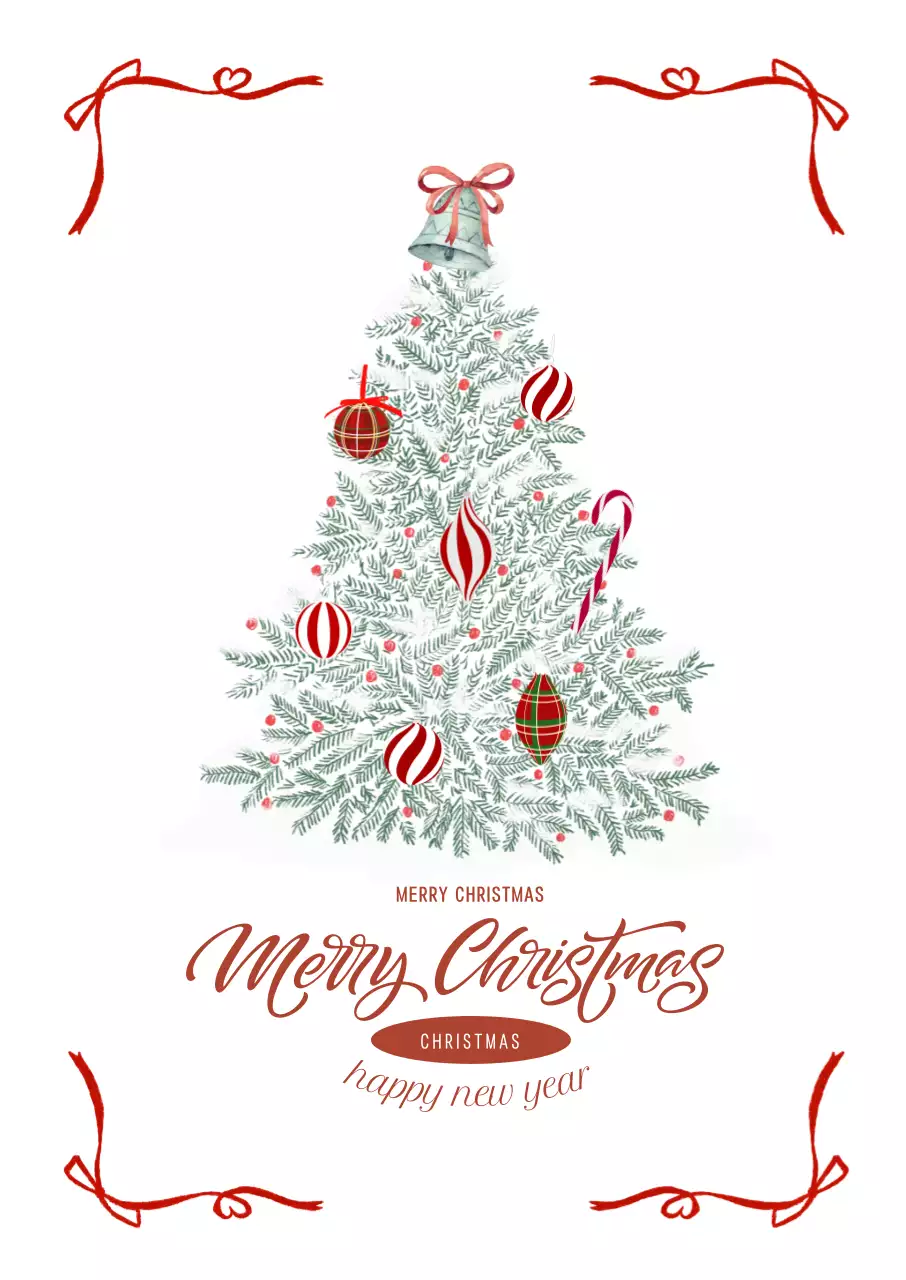 크리스마스 리본 트리 포스터