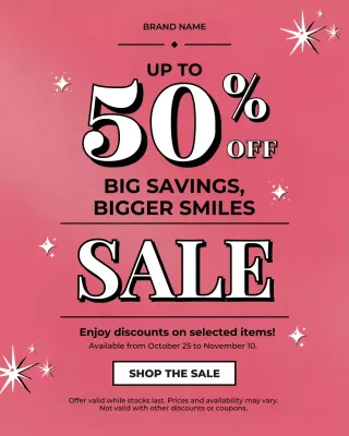 Pink Bold Sale Promotion Instagram Portrait