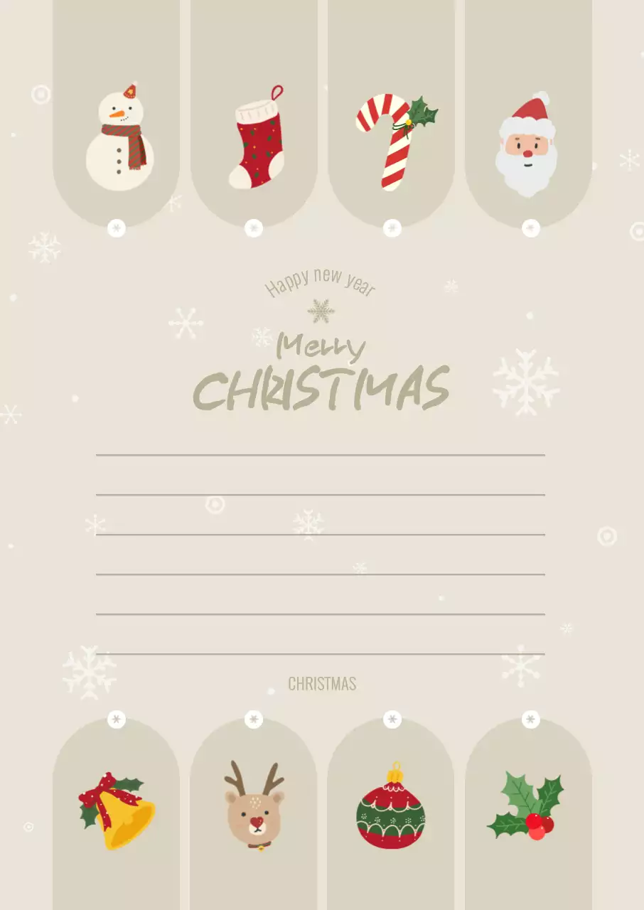 크리스마스 편지지 포스터