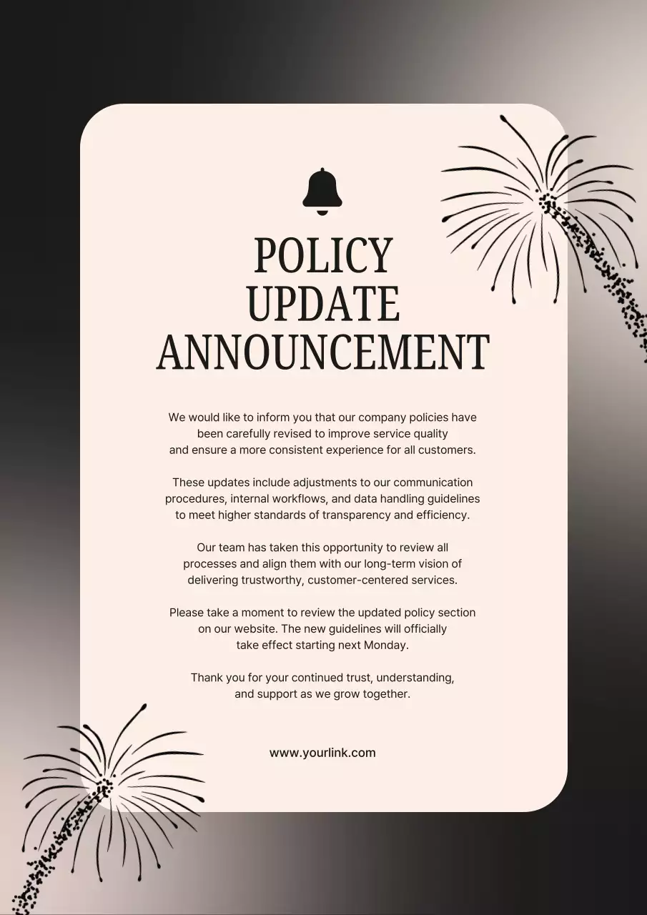 Beige Elegant Policy Announcement Poster