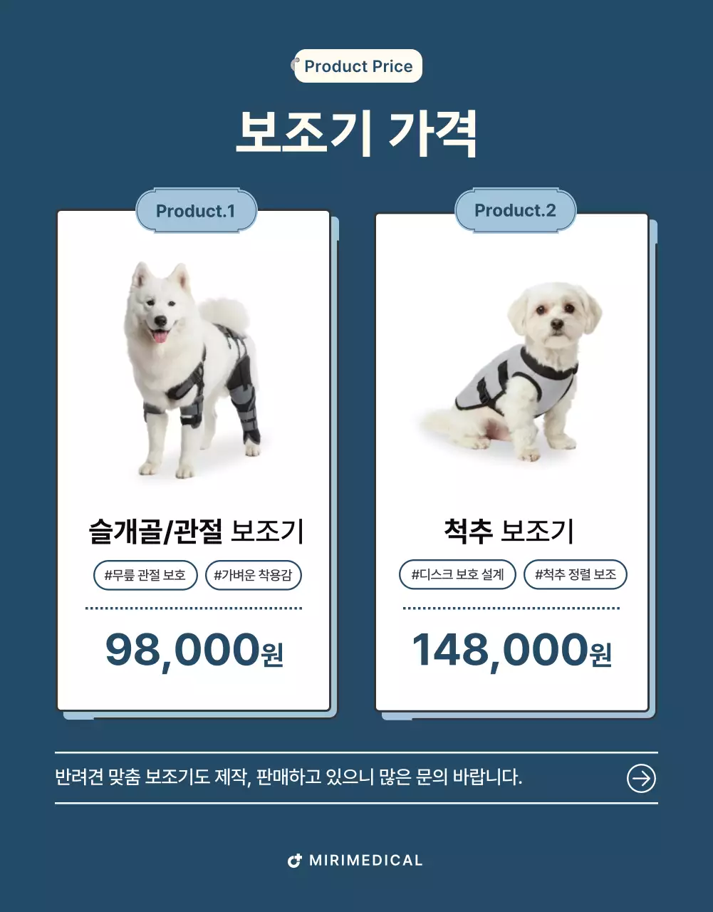 남색의 모던한 반려동물 보조기 제품 홍보