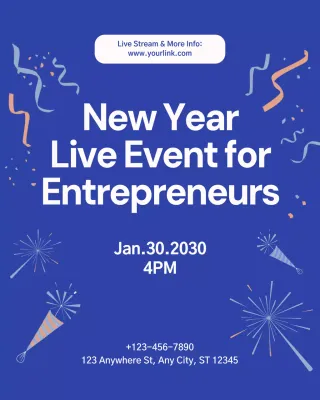 Pengumuman Langsung Bisnis Modern Biru Instagram Vertikal