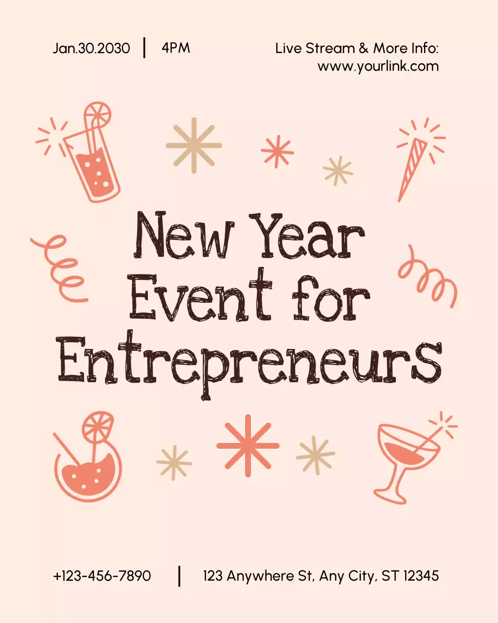 Beige Retro Business Event Instagram Vertical