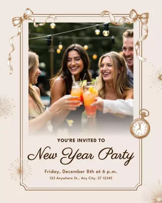 Undangan Koktail Elegan Berwarna Krem (Unggahan Instagram)