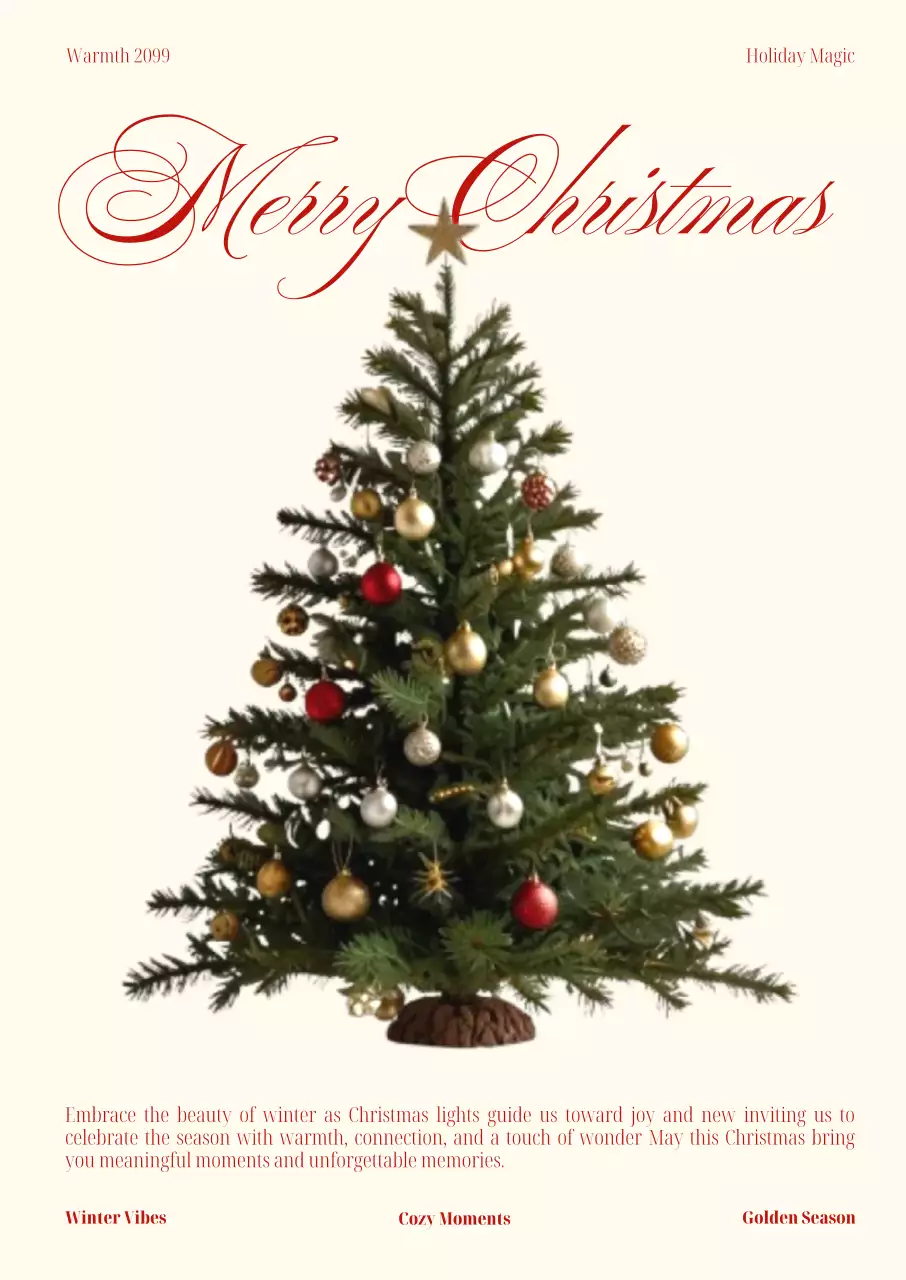 아이보리 클래식 크리스마스 카드