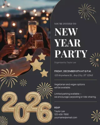 Undangan Pesta Elegan Berwarna Emas (Unggahan Instagram)