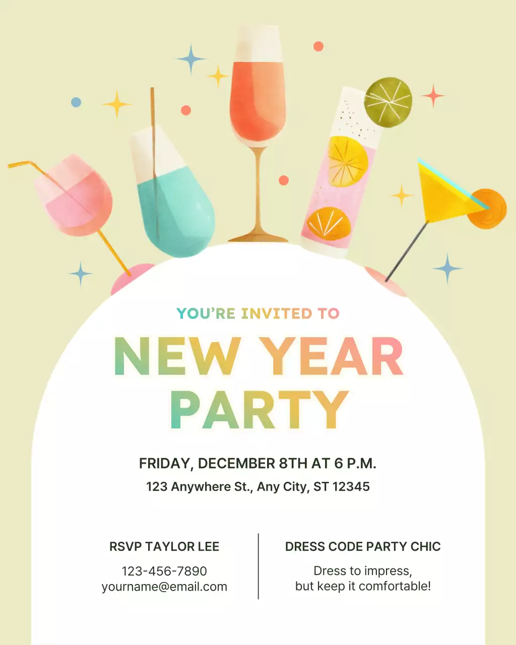 Beige Retro Cocktail Invitation Instagram Post