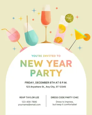 Beige Retro Cocktail Invitation Instagram Post