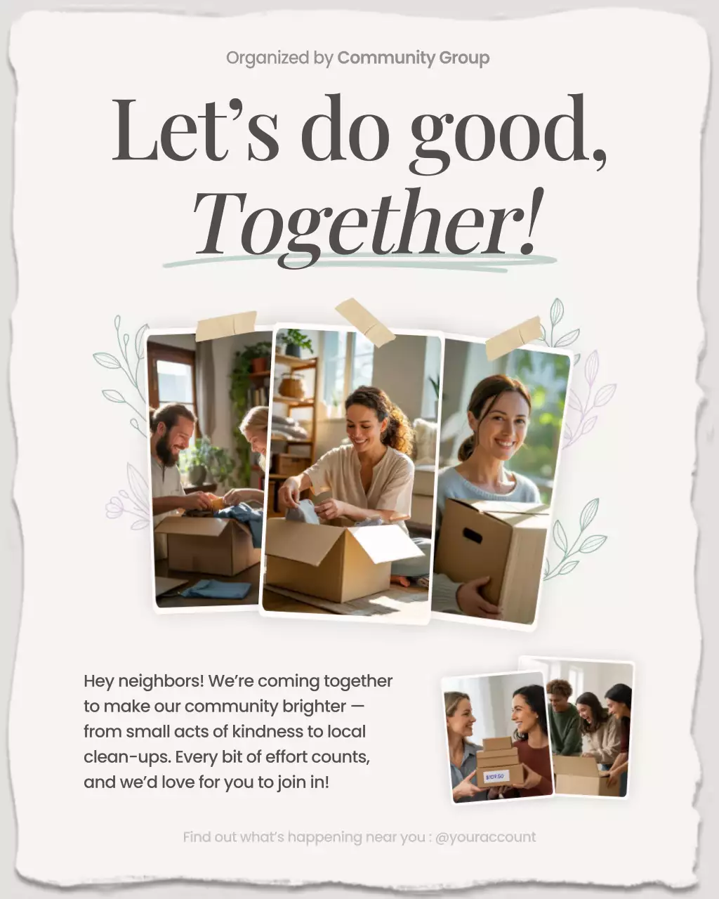 Beige Modern Community Invitation Instagram Post