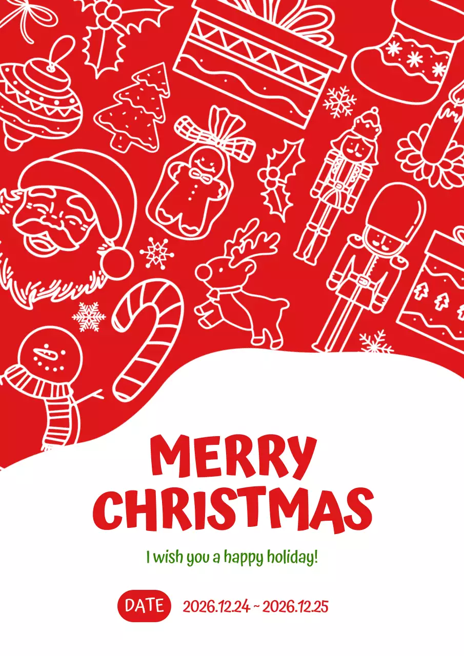 빨강색의 팝 크리스마스 축제