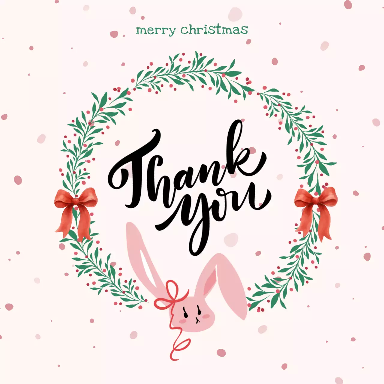 핑크 아기자기한 감사 카드