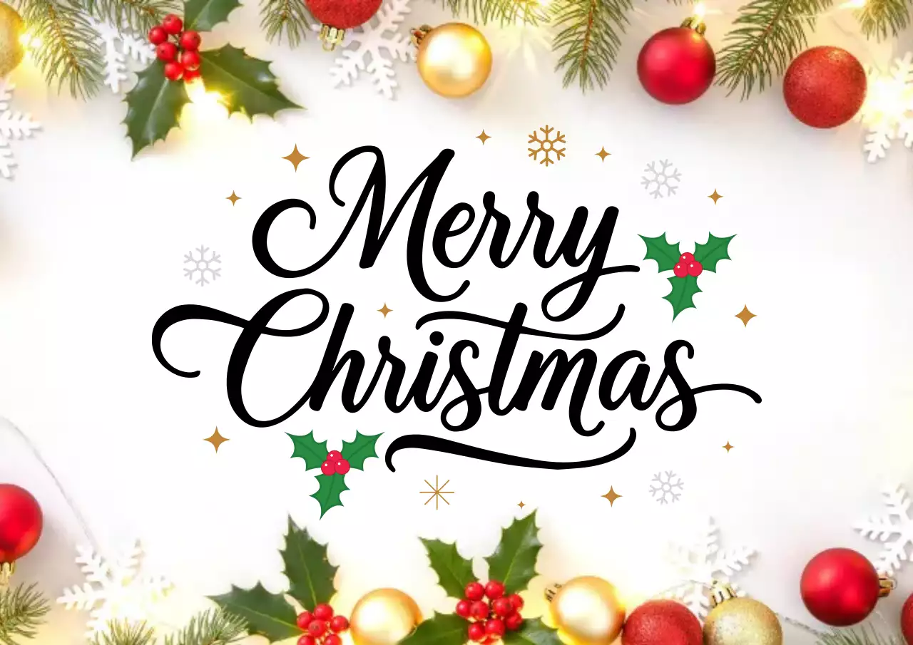 흰색 클래식 크리스마스 카드