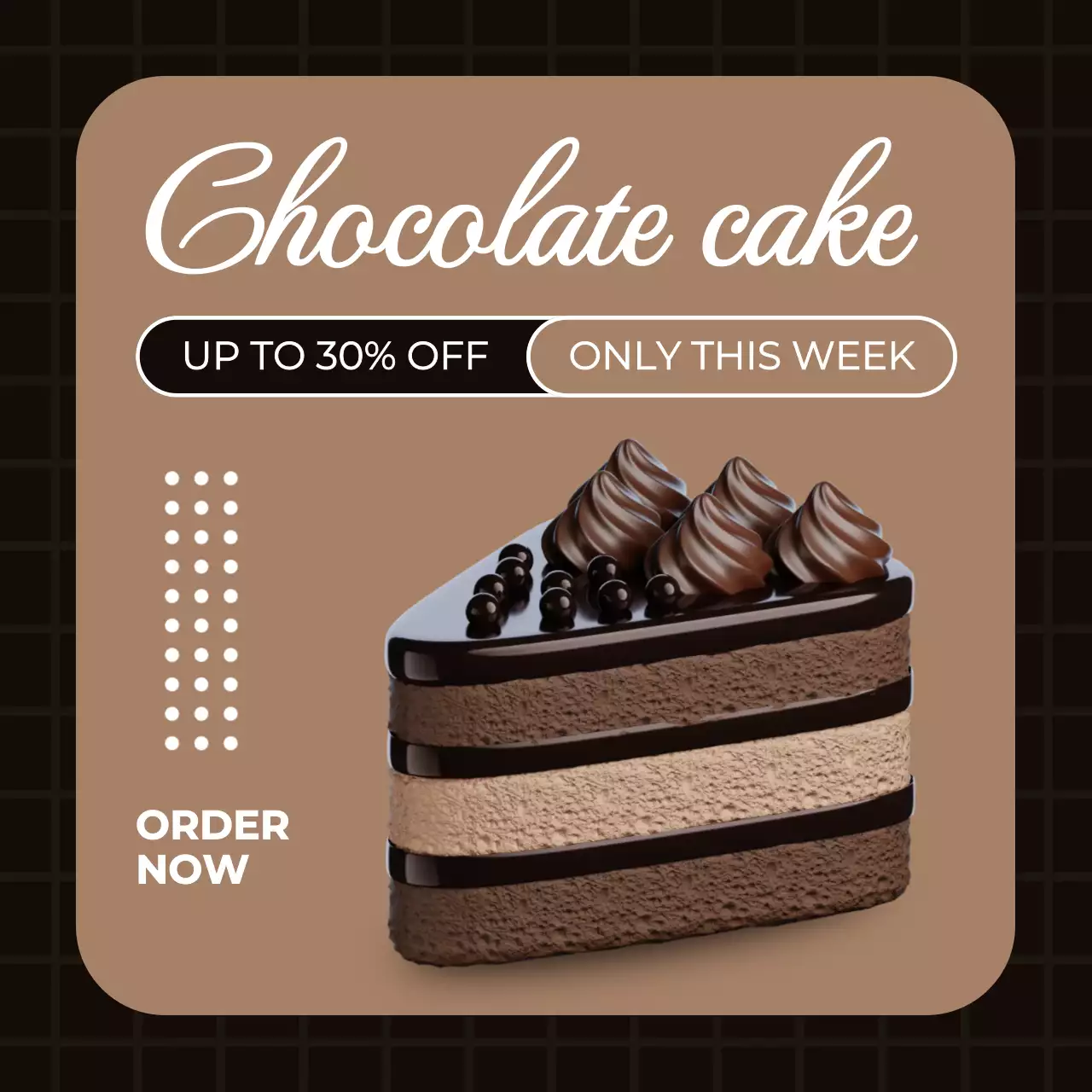 갈색 모던 디저트 할인