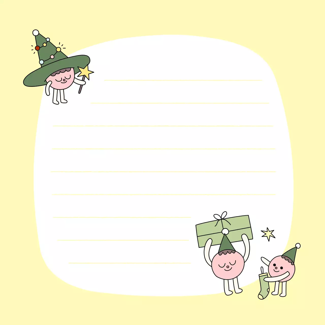 노랑 아기자기한 크리스마스 메모지