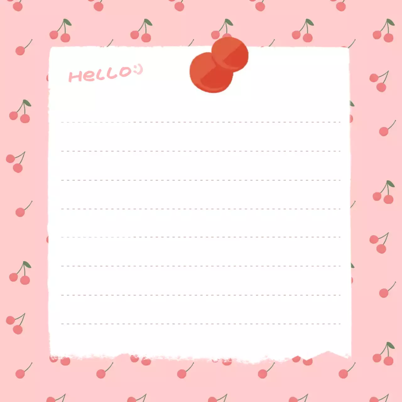 핑크 아기자기한 메모지 문구