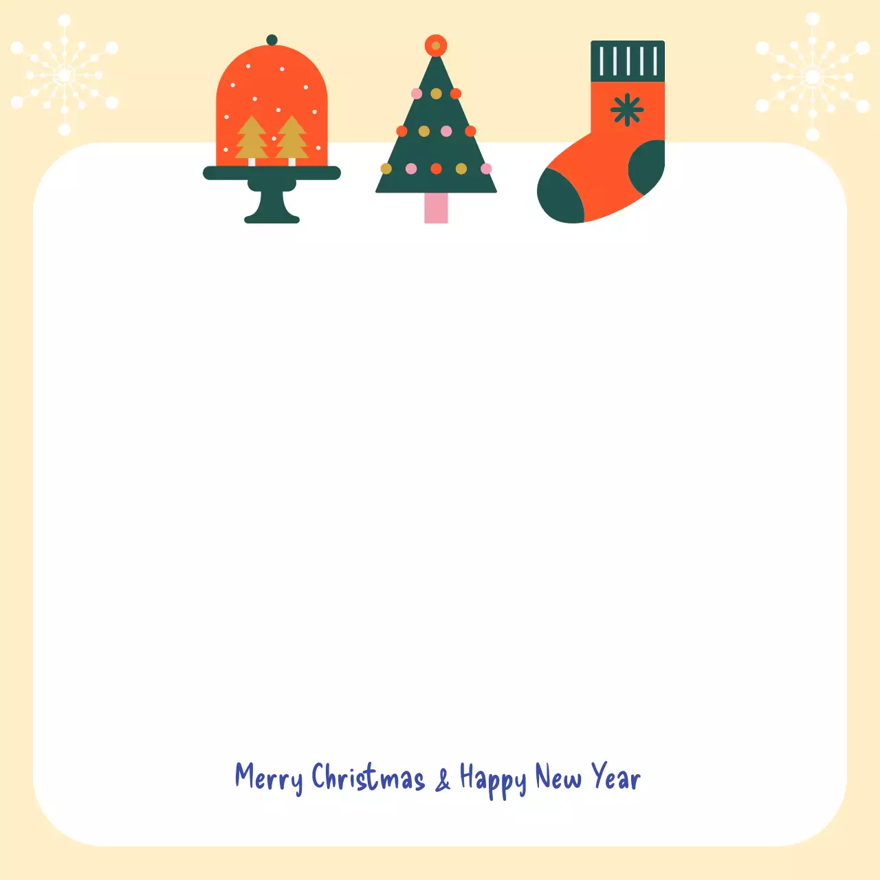 베이지 아기자기한 크리스마스 프레임