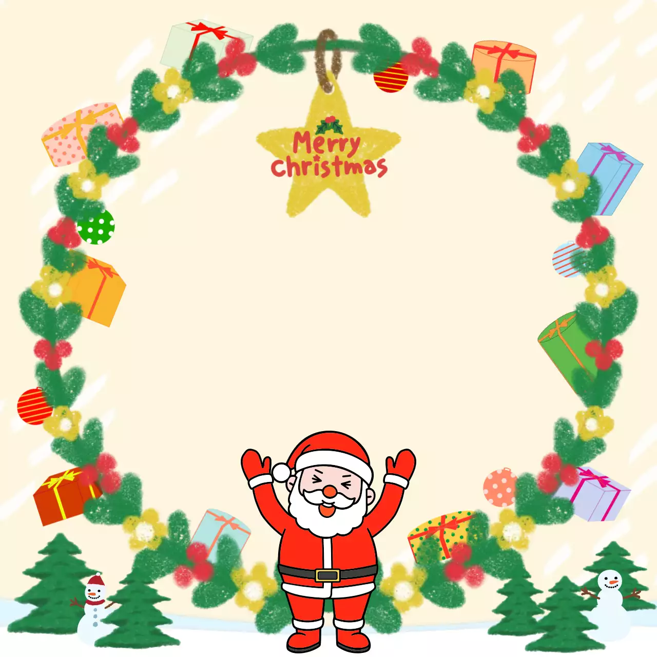 베이지 아기자기 귀여운 크리스마스 마음전하기