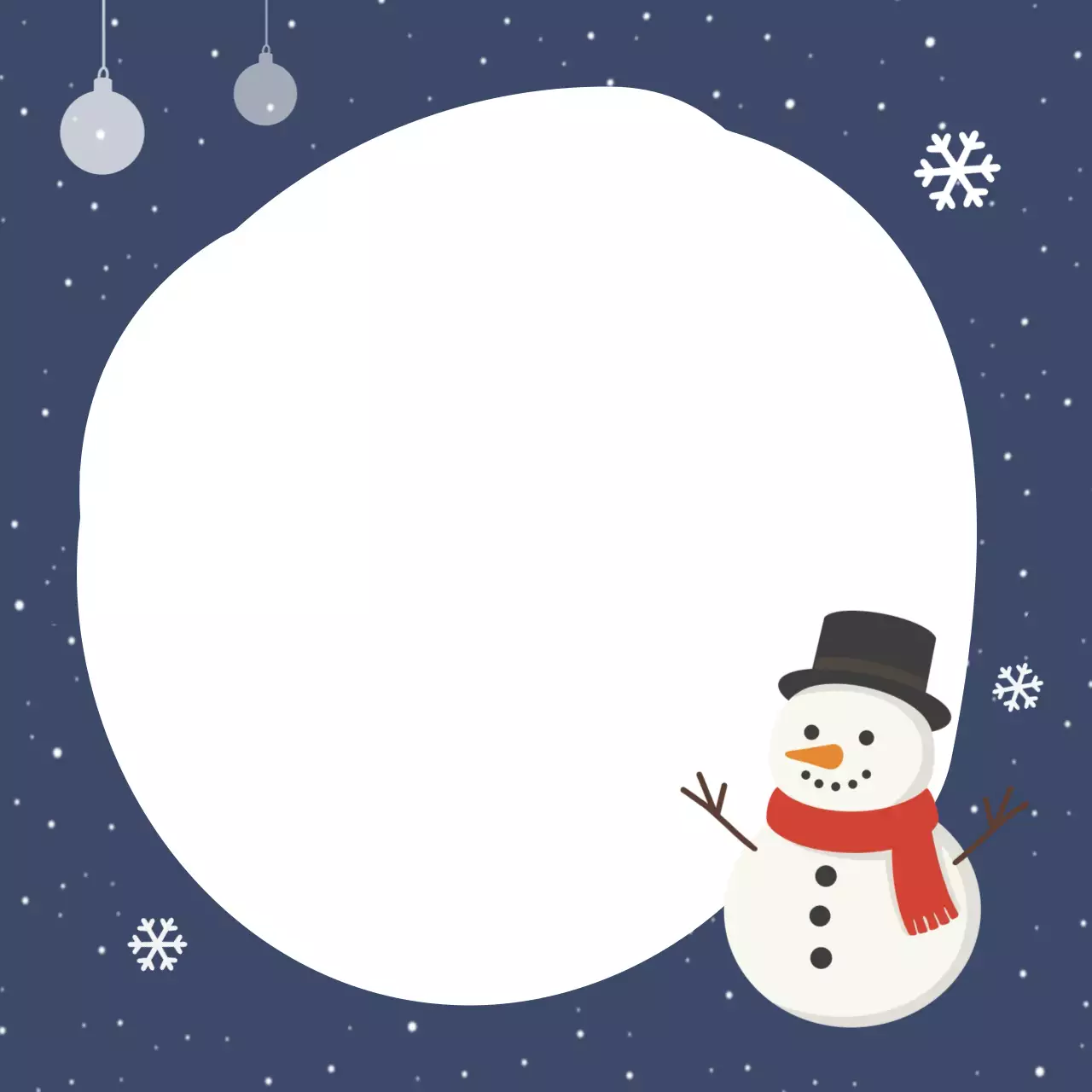 남색 아기자기한 겨울 프레임