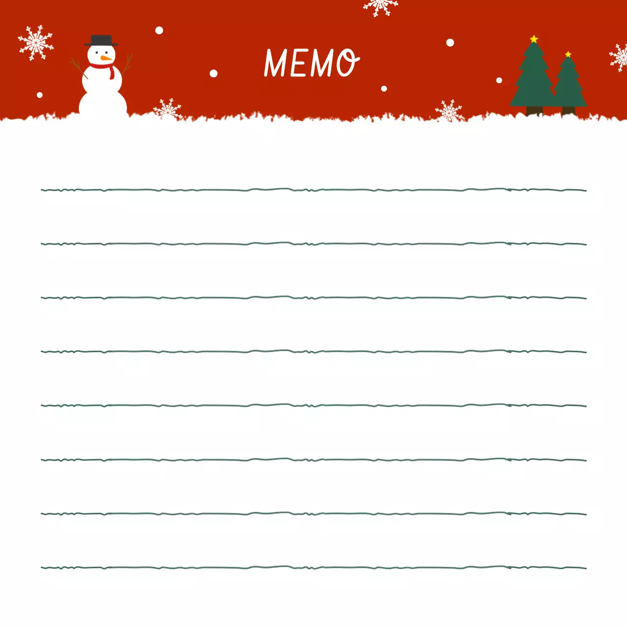 빨강 심플 겨울 문구류