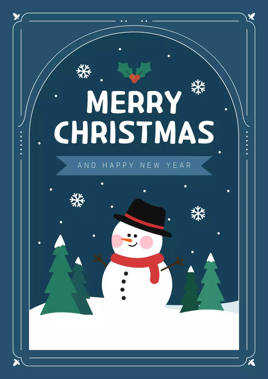 남색 심플 크리스마스 엽서