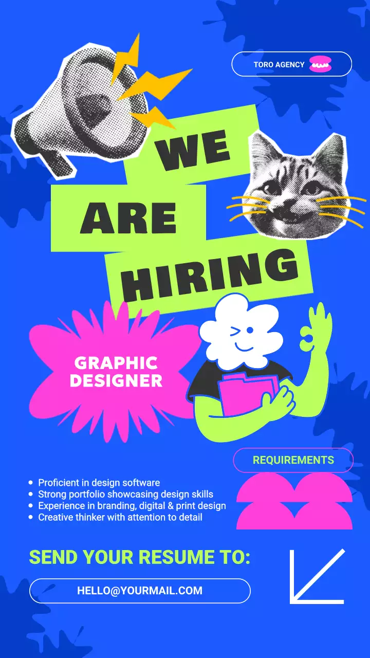 Modern Pop Vibrant Hiring recruitment announcement