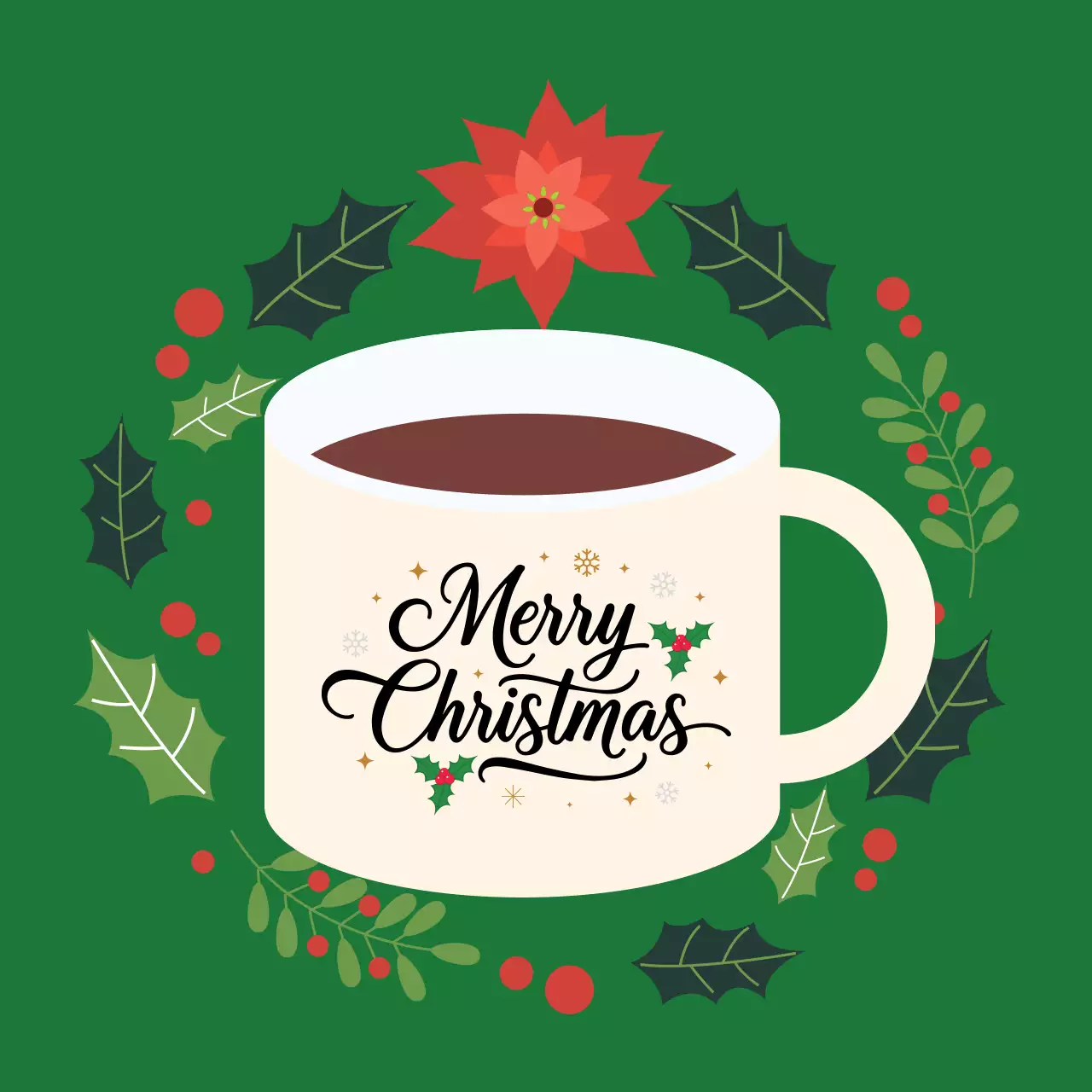 초록 빈티지 크리스마스 엽서