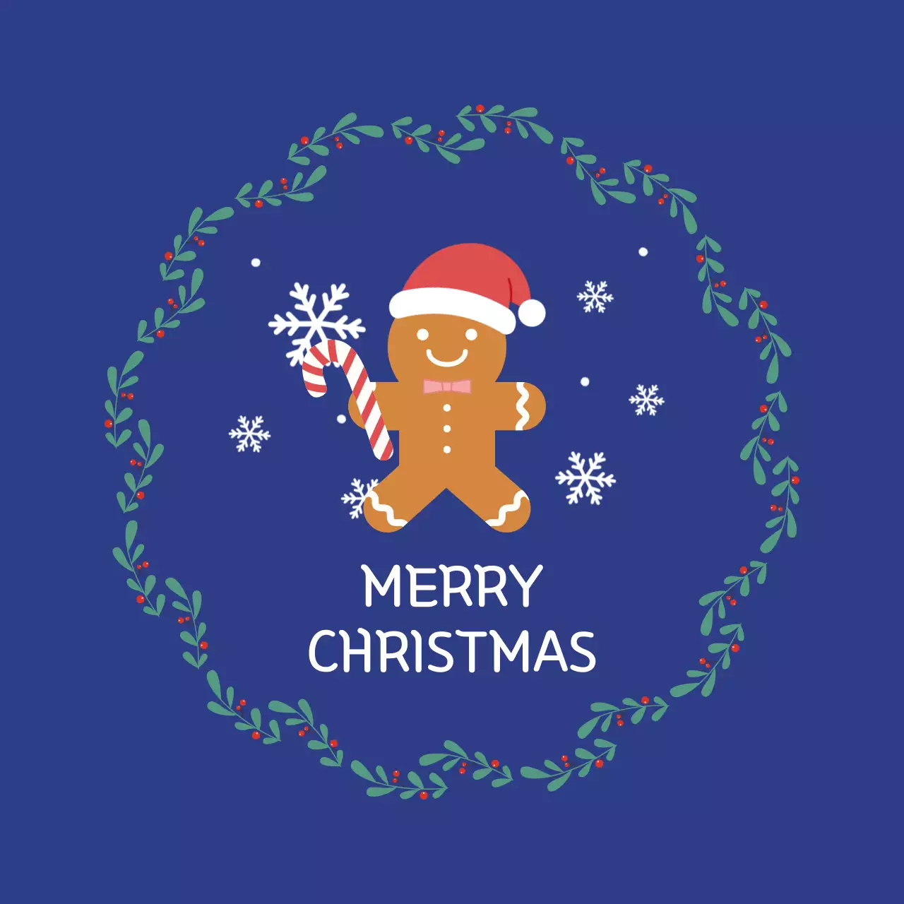 남색 아기자기 크리스마스 인사