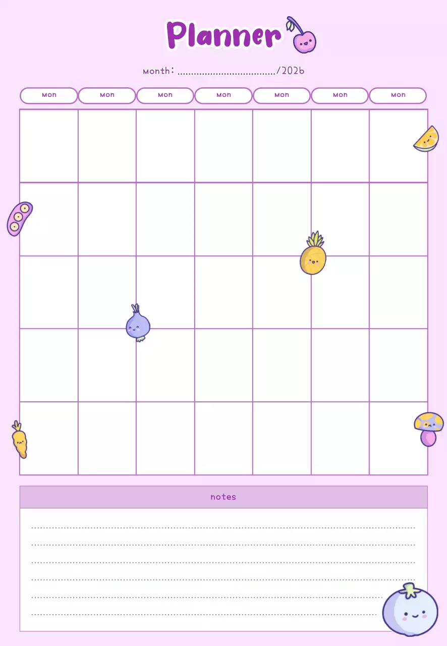 Sổ kế hoạch dễ thương