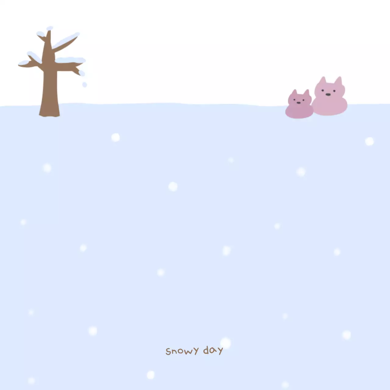 하늘색 눈 내리는 메모지