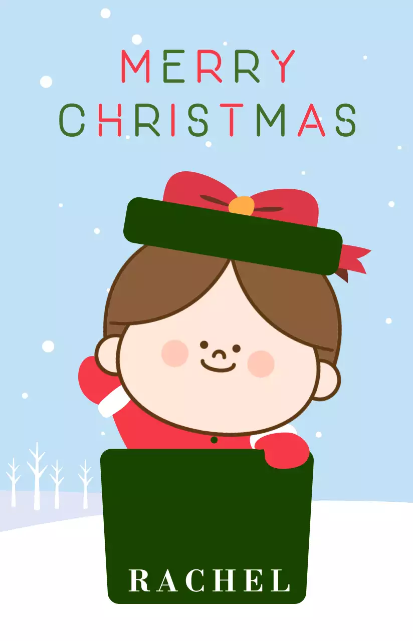 하늘색 아기자기한 크리스마스 엽서