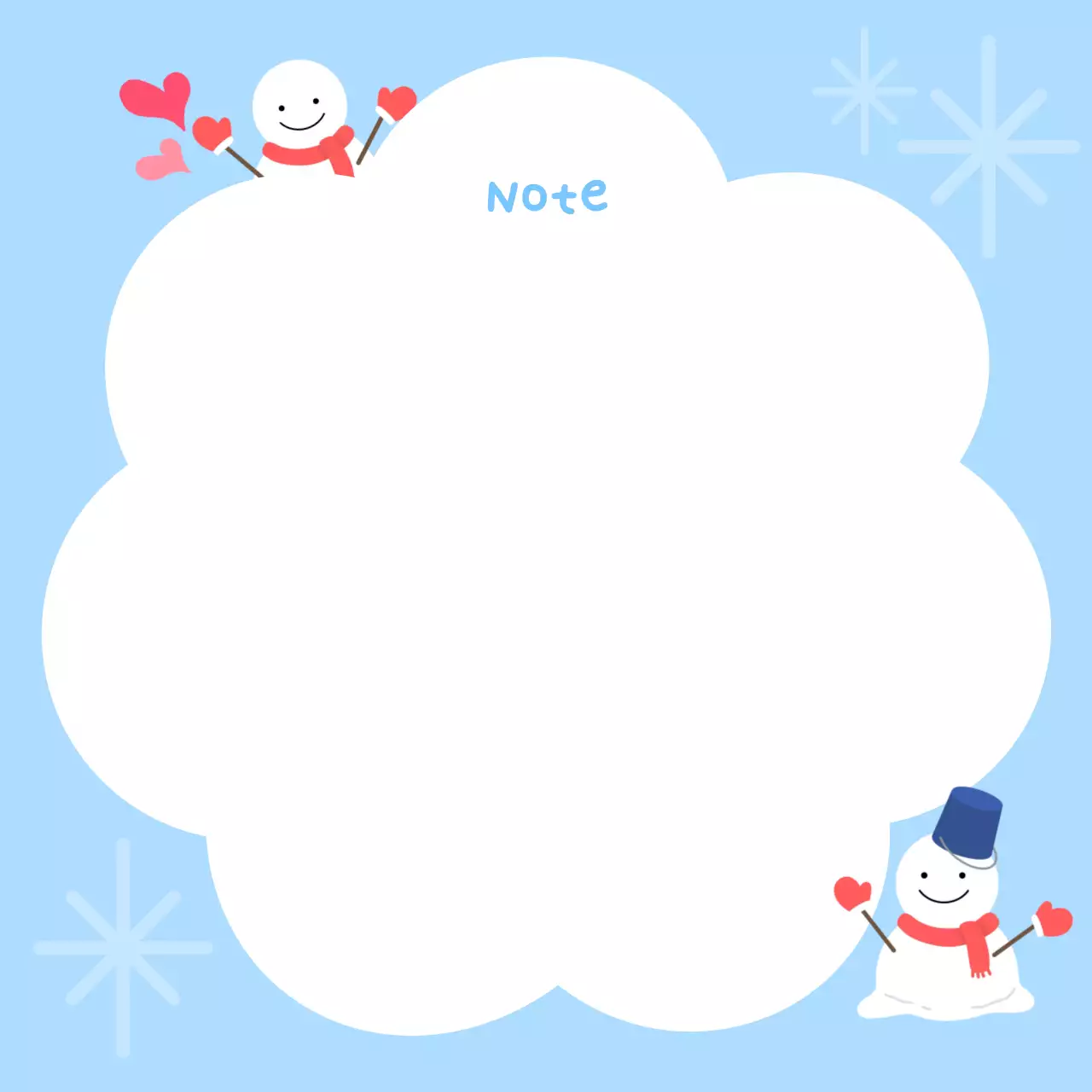 하늘색 아기자기한 겨울 포토프레임