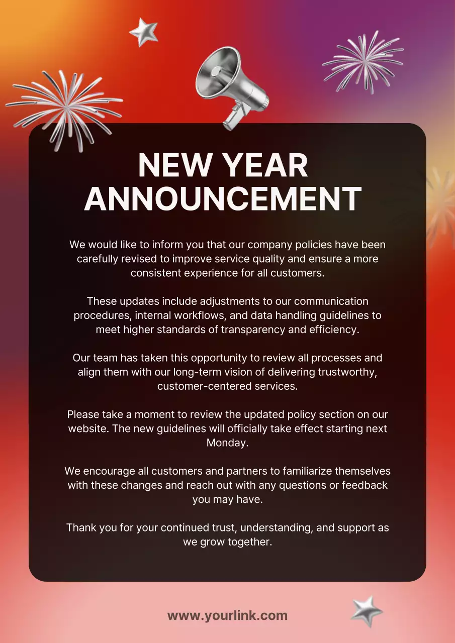 Rainbow Modern Policy Announcement Poster