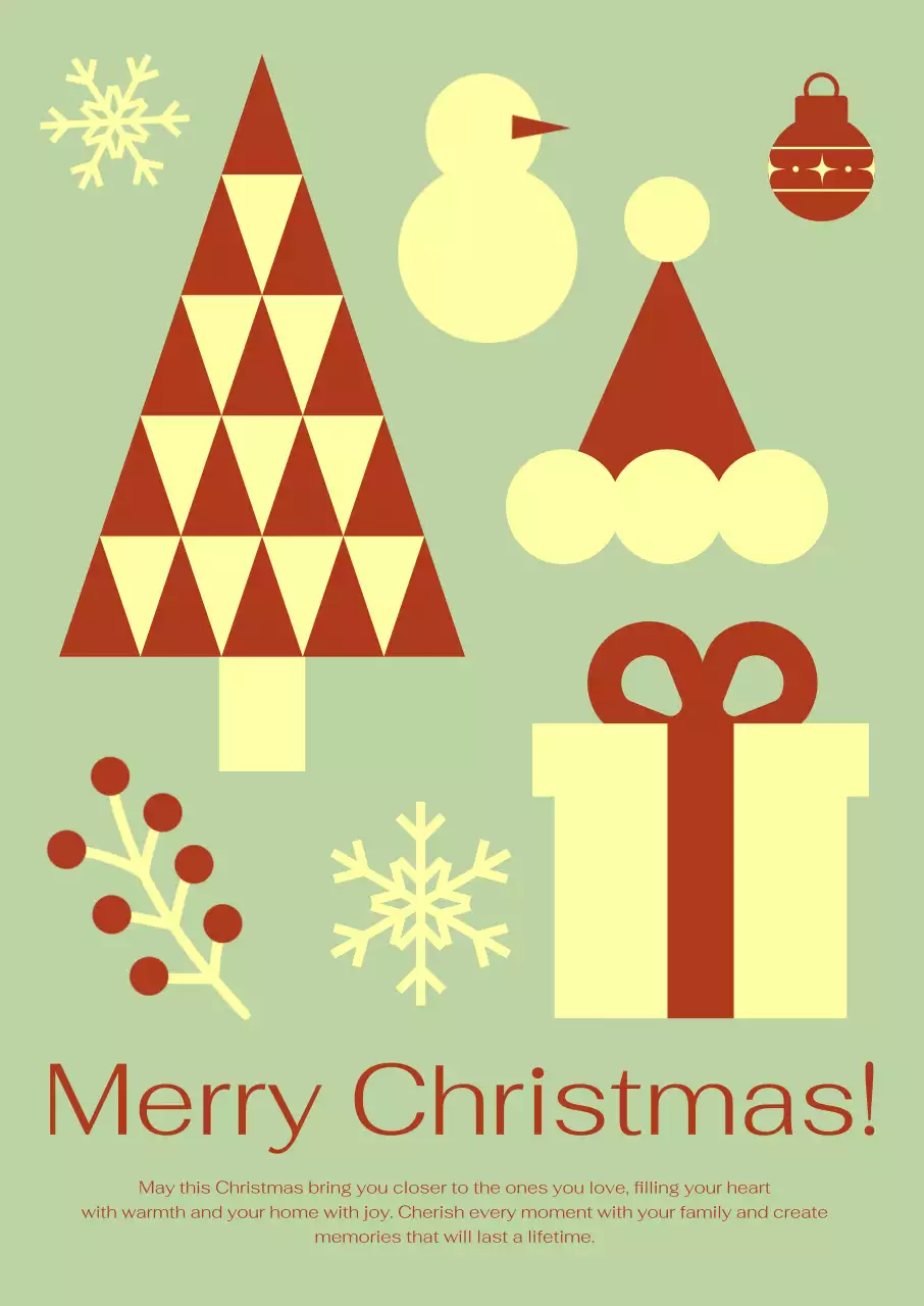 카키 심플 크리스마스 카드