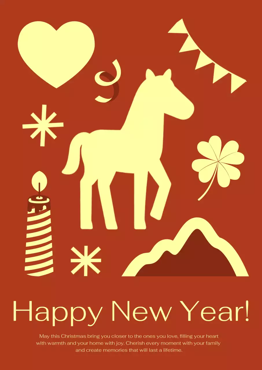 빨강 심플 새해 축제