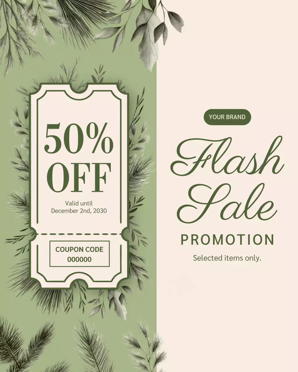Sage Elegant Sale Promotion Instagram Post