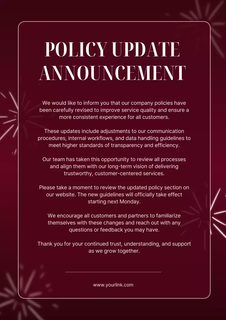 Wine Modern Policy Announcement Poster