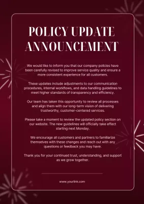 Wine Modern Policy Announcement Poster