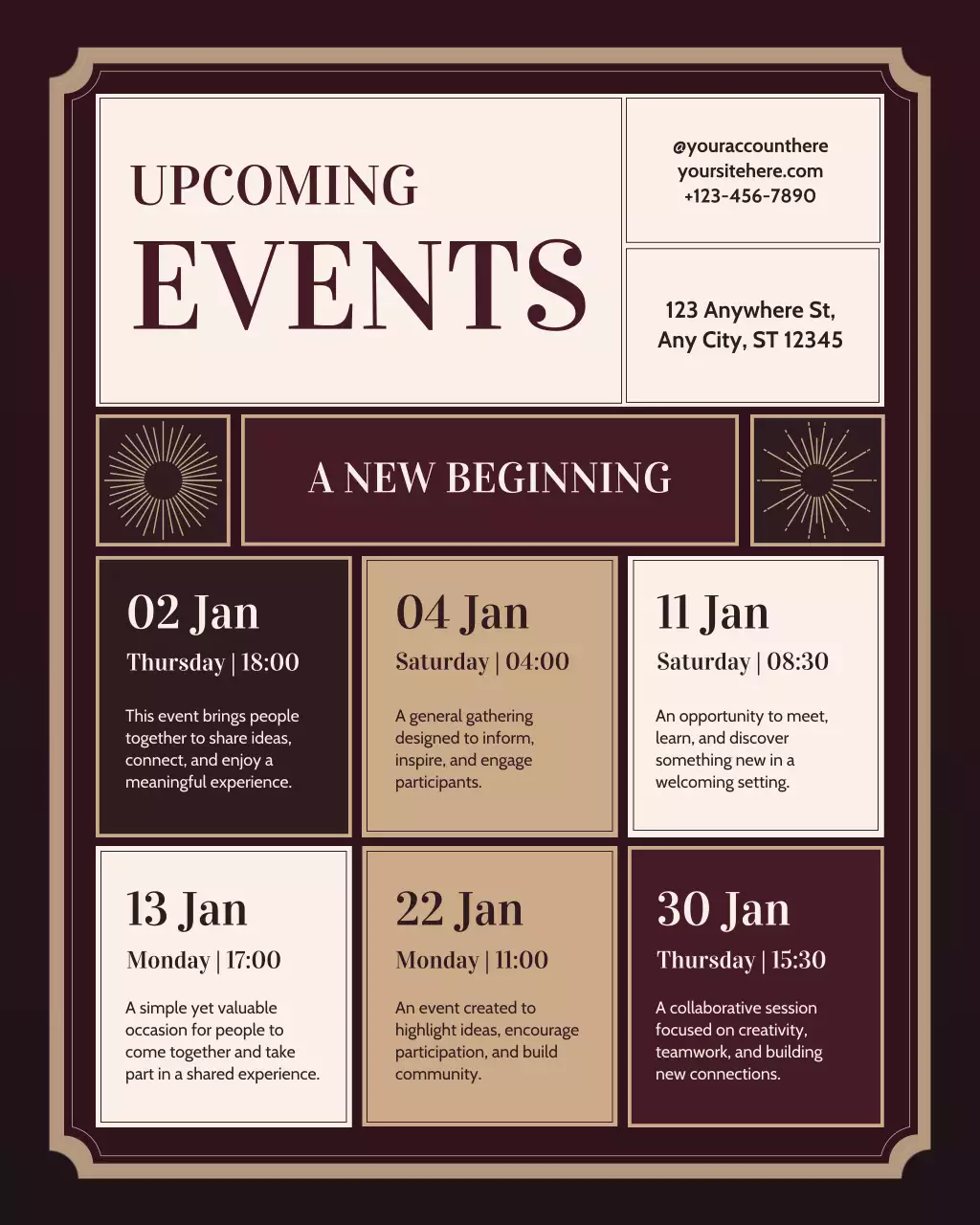 Maroon Elegant Event Announcement Instagram Post