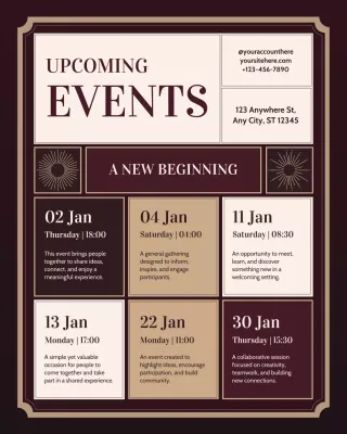 Maroon Elegant Event Announcement Instagram Post