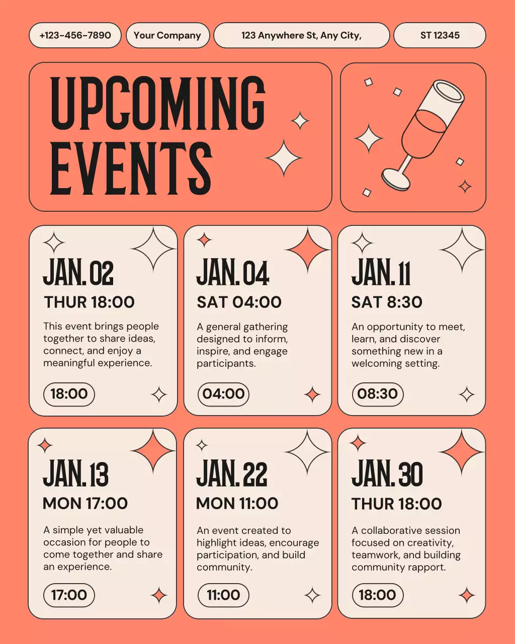 Orange Modern Events Announcement Instagram Post