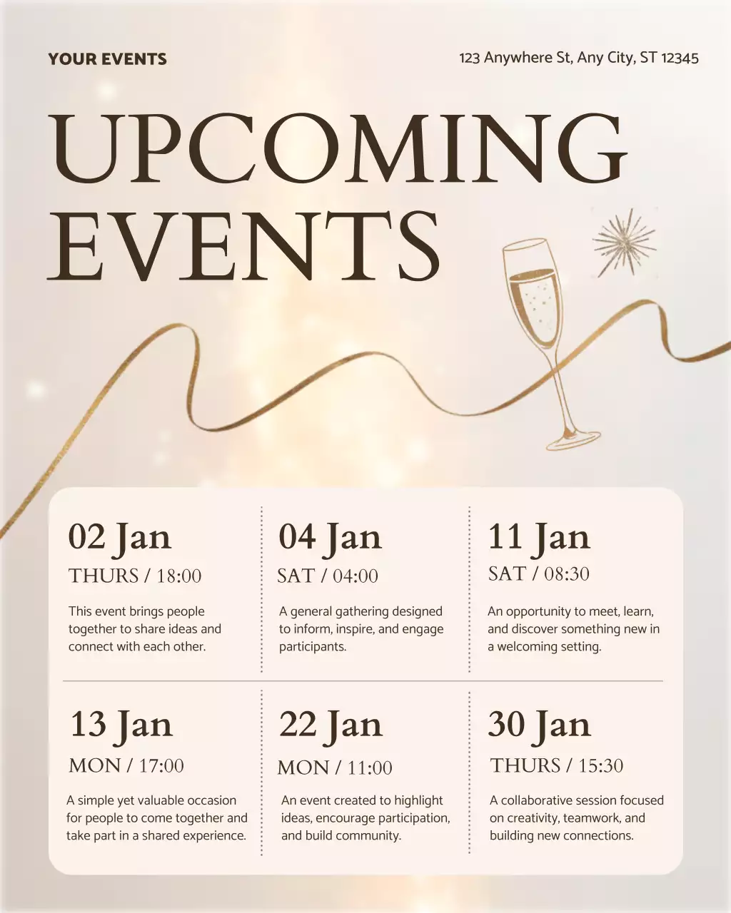 Beige Elegant Event Announcement Instagram Post