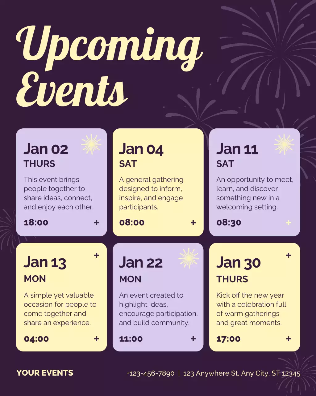 Purple Modern Event Calendar Instagram Post