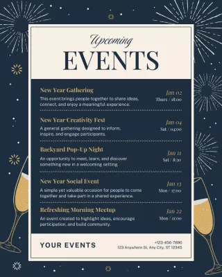 Navy Elegant New Year Announcement Instagram Post