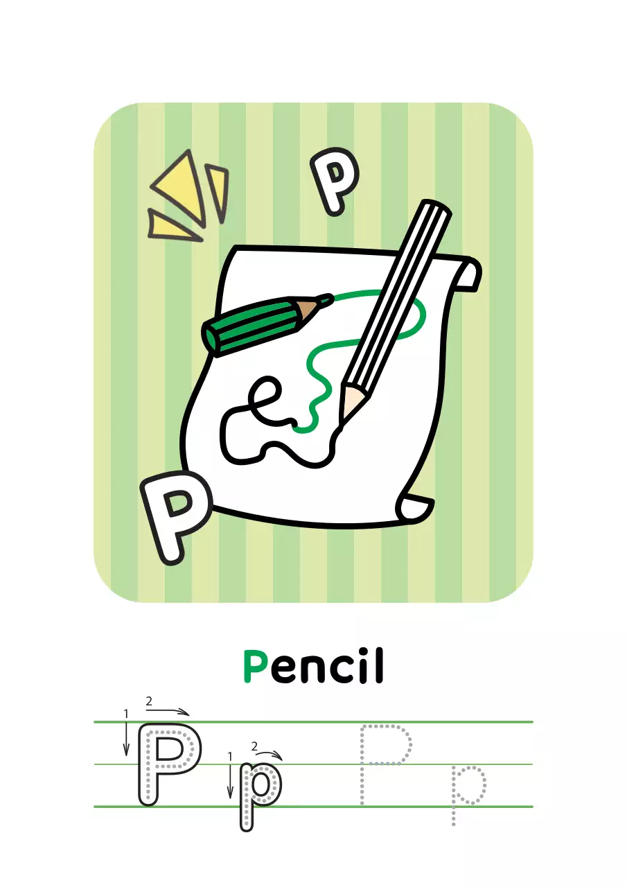 분홍 아기자기한 알파벳 교육 자료 I to Q