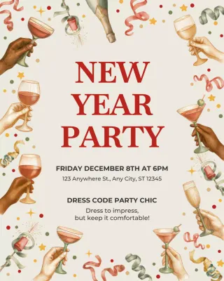 Beige Vintage Cocktail Invitation Instagram Post