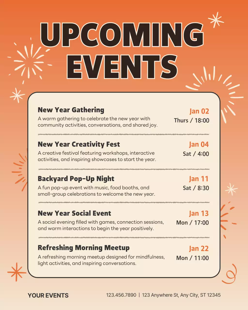 Orange Modern Event Announcement Instagram Post