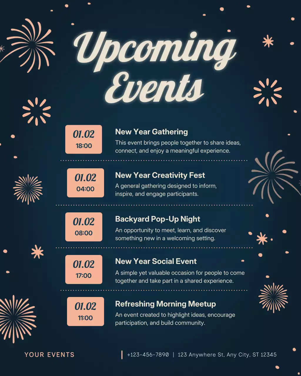 Navy Elegant Event Announcement Instagram Post